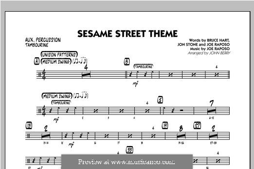 Sesame Street Theme: Aux Percussion part by Joe Raposo