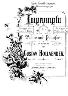Экспромт для скрипки и фортепиано, Op.32: Партитура by Густав Холлендер