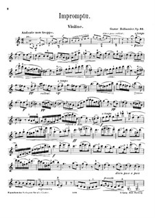 Экспромт для скрипки и фортепиано, Op.32: Сольная партия by Густав Холлендер