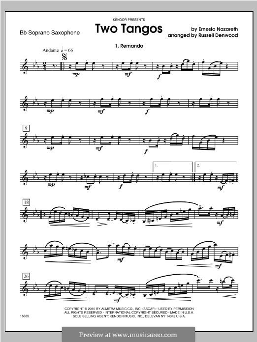 Two Tangos: Soprano Sax part by Эрнесто Назарет
