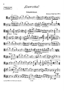 Гавот для виолончели и фортепиано (или арфы), Op.2 No.2: Сольная партия by Hermann Hopf