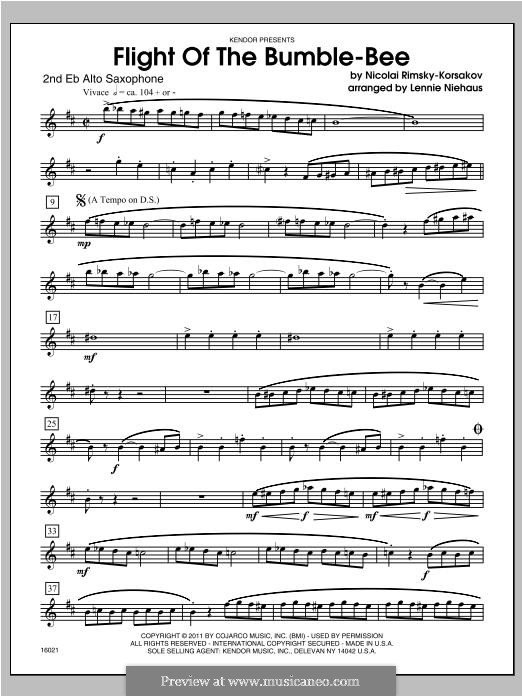Полет шмеля: For saxophones - Alto Sax 2 part by Николай Римский-Корсаков
