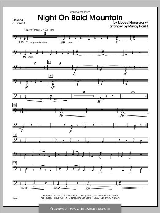 Ночь на лысой горе: For percussion – Percussion 4 by Модест Мусоргский