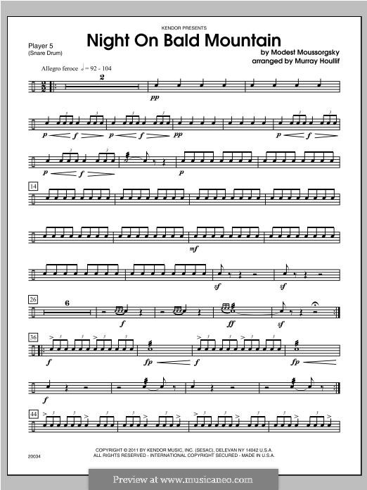 Ночь на лысой горе: For percussion – Percussion 5 by Модест Мусоргский