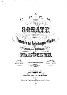 Соната для скрипки (или флейты, или виолончели) и фортепиано No.2, Op.12 No.2: Партитура by Фридрих Вильгельм Кюкен