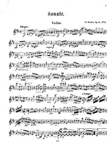 Соната для скрипки (или флейты, или виолончели) и фортепиано No.2, Op.12 No.2: Партия скрипки by Фридрих Вильгельм Кюкен