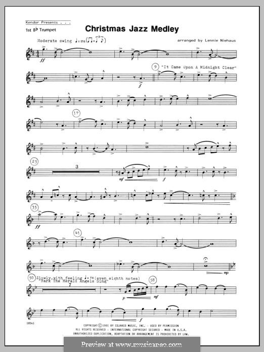 Christmas Jazz Medley: For winds – 1st Bb Trumpet part by folklore