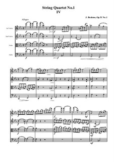 Струнный квартет No.1 до минор, Op.51: Часть IV by Иоганнес Брамс