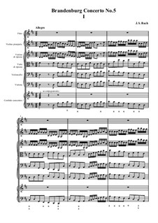 Бранденбургский концерт No.5 ре мажор, BWV 1050: часть I by Иоганн Себастьян Бах