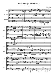 Бранденбургский концерт No.5 ре мажор, BWV 1050: часть II by Иоганн Себастьян Бах