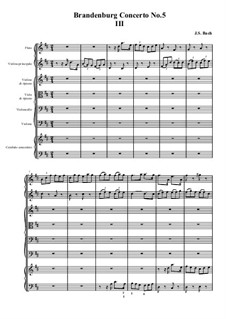 Бранденбургский концерт No.5 ре мажор, BWV 1050: часть III by Иоганн Себастьян Бах