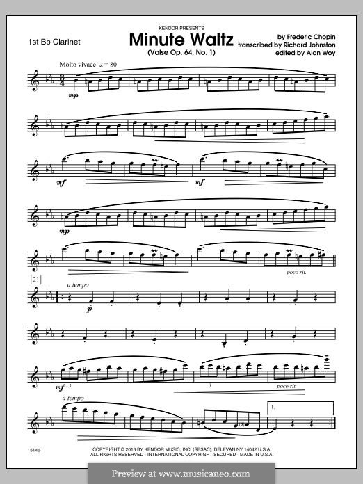 No.1 ре-бемоль мажор: 1st Bb Clarinet part by Фредерик Шопен