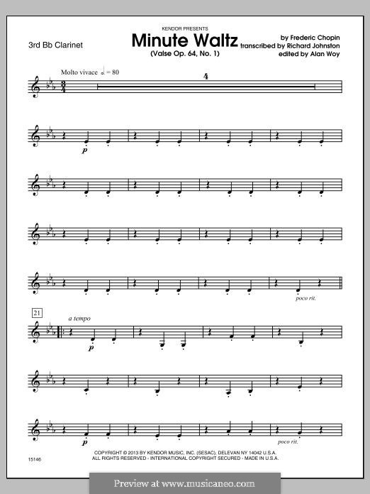 No.1 ре-бемоль мажор: 3rd Bb Clarinet part by Фредерик Шопен