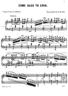 Come Back to Erin: Версия для фортепиано by Claribel