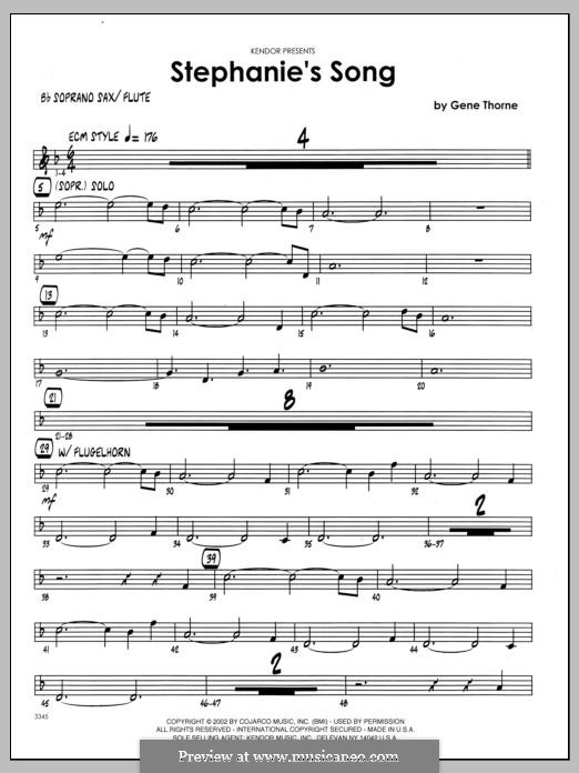 Stephanie's Song: Bb Soprano Sax part by Gene Thorne
