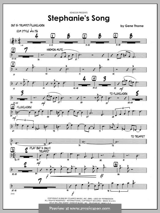 Stephanie's Song: 2nd Bb Trumpet part by Gene Thorne