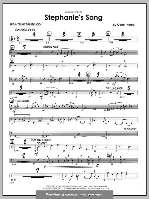 Stephanie's Song: 3rd Bb Trumpet part by Gene Thorne