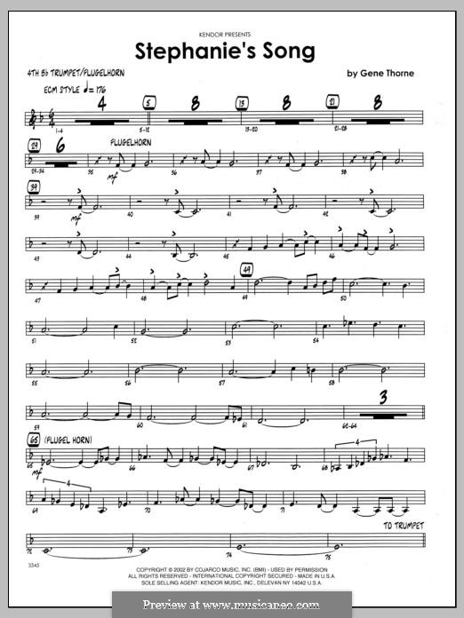 Stephanie's Song: 4th Bb Trumpet part by Gene Thorne