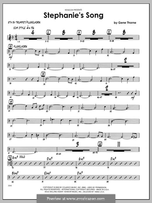 Stephanie's Song: 5th Bb Trumpet part by Gene Thorne