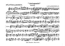 Automania. Galop for Cornet and Orchestra: Clarinets in B II-III part by Louis-Philippe Laurendeau