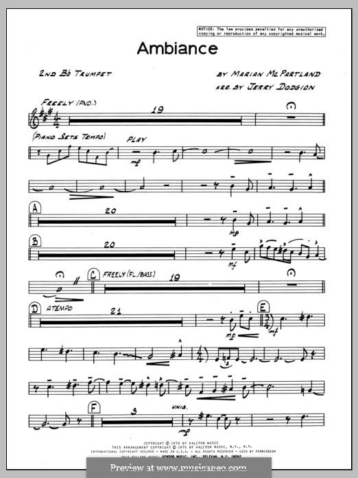 Ambiance: 2nd Bb Trumpet part by Marian McPartland