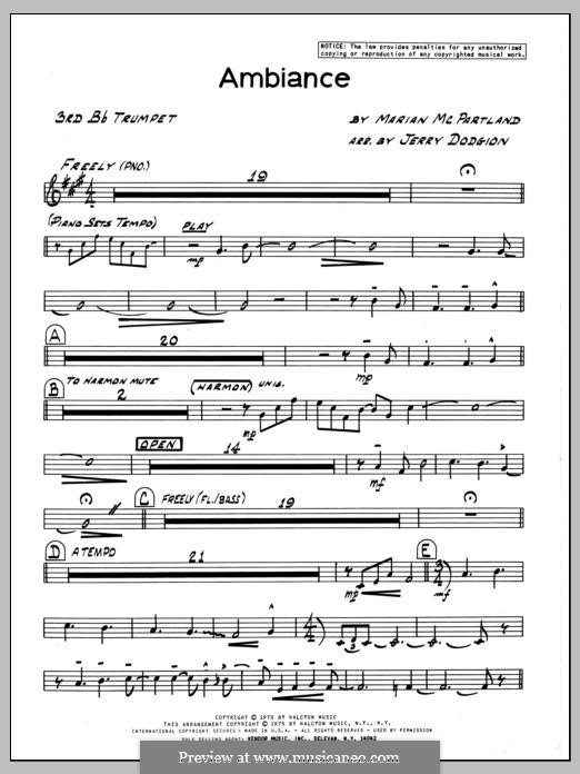Ambiance: 3rd Bb Trumpet part by Marian McPartland