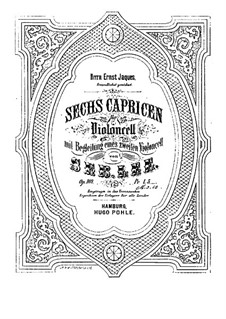 Шесть каприсов для двух виолончелей, Op.109: Партия I виолончели by Себастьян Ле