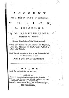Account of a New Way of Considering Music: Account of a New Way of Considering Music by Anton Bemetzrieder
