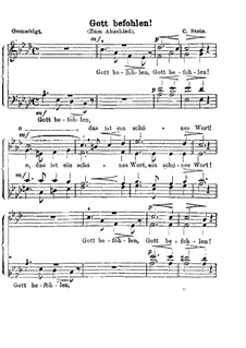 Gott befohlen! (Zum Abschied): Gott befohlen! (Zum Abschied) by Карл Штайн