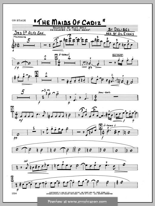 Девушки Кадикса: 3rd Eb Alto Saxophone part by Лео Делиб
