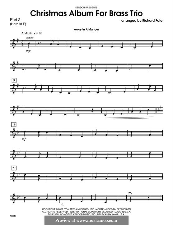 folklore Christmas Album for Brass Trio ноты на MusicaNeo