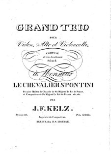 Струнное трио ми-бемоль мажор, Op.128: Партия альта by Johann Friedrich Kelz