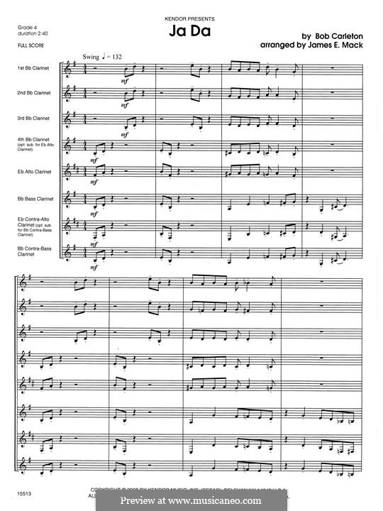 Ja-Da: For clarinets - full score by Bob Carleton