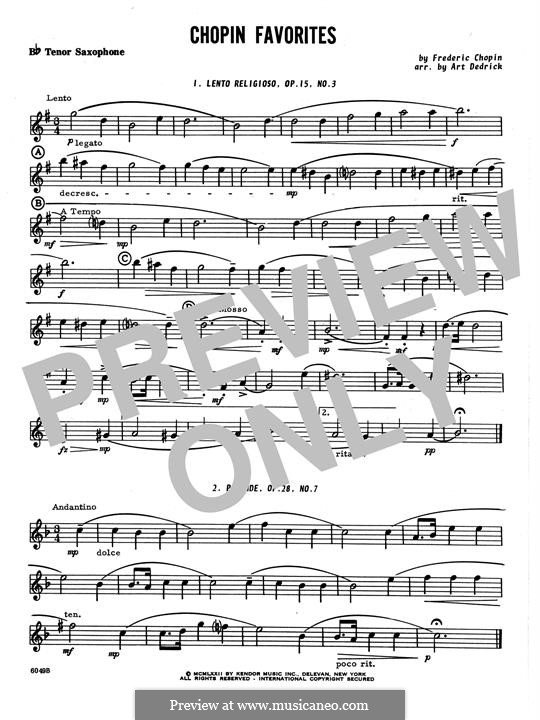 Chopin Favorites: Bb Tenor Saxophone part by Фредерик Шопен