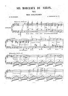 Nocturne No.4 in B Major 'Mes solitudes', Op.36: Для фортепиано by Жозеф Лейбах