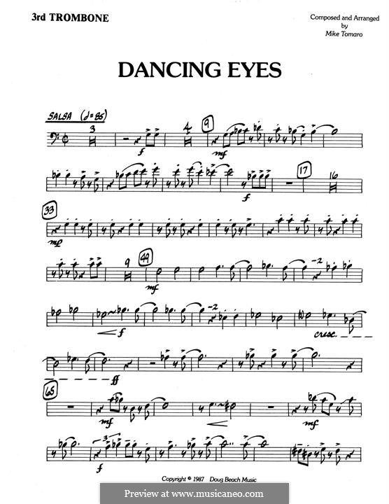 Dancing Eyes: 3rd Trombone part by Mike Tomaro