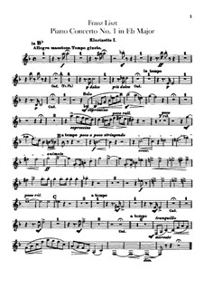 Концерт для фортепиано с оркестром No.1, S.124: Партии первого и второго кларнетов by Франц Лист