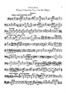 Концерт для фортепиано с оркестром No.1, S.124: Партии первого и второго фаготов by Франц Лист