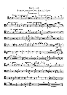 Концерт для фортепиано с оркестром No.2, S.125: Партии тромбонов и тубы by Франц Лист