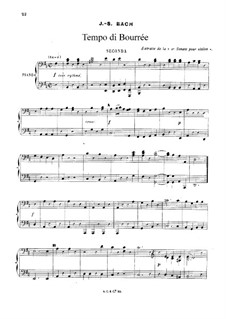 Партита для скрипки No.1 си минор, BWV 1002: Бурре. Переложение для фортепиано в четыре руки – партии by Иоганн Себастьян Бах