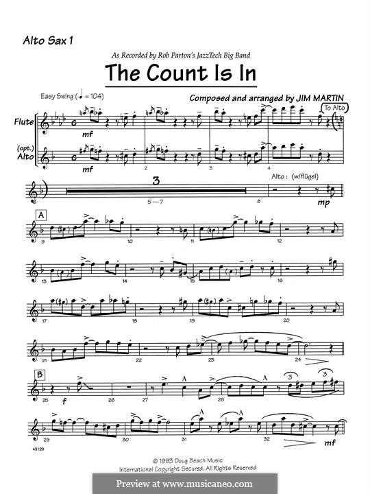 The Count Is In: Bass Clarinet 1 & 2 part by Robert Martin