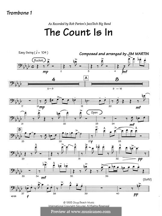 The Count Is In: 1st Trombone part by Robert Martin