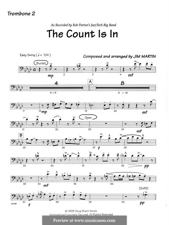 The Count Is In: 2nd Trombone part by Robert Martin