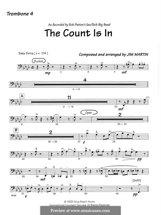 The Count Is In: 4th Trombone part by Robert Martin