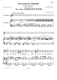 Der Gesang der Nachtigall (Song of the Nightingale), WoO 141: Der Gesang der Nachtigall (Song of the Nightingale) by Людвиг ван Бетховен