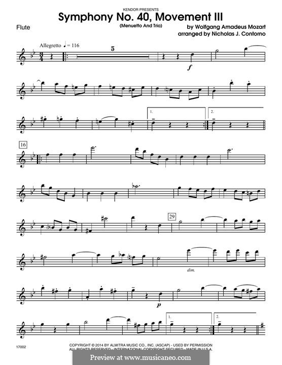 Часть III: For winds - Flute part by Вольфганг Амадей Моцарт