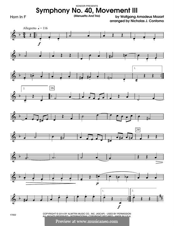 Часть III: For winds - Horn in F part by Вольфганг Амадей Моцарт