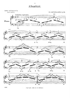 Листок из альбома, Op.66: Листок из альбома by Фридрих Грюцмахер