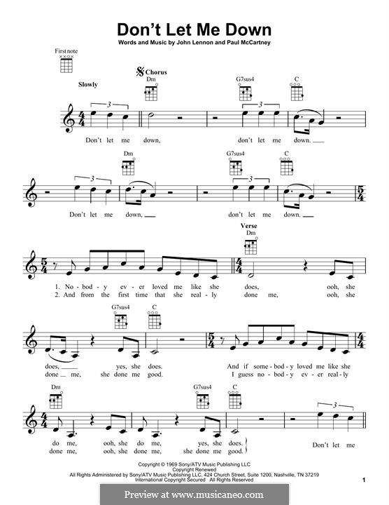 Don't Let Me Down (The Beatles): Для укулеле by John Lennon, Paul McCartney
