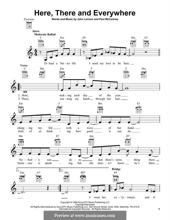 Here, There and Everywhere (The Beatles): Для укулеле by John Lennon, Paul McCartney